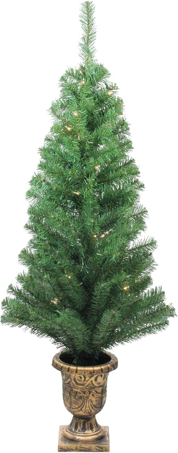 Pre-Lit Artificial Winter Spruce Christmas Set - 5-Piece - Clear Lights D2806