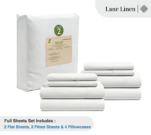 Queen Sheets 8 Piece Set, Soft Breathable Percale Cotton Bedding with Pillowcases D8297