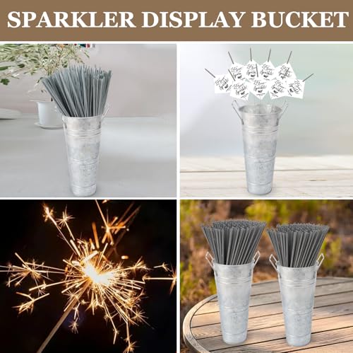 Metal Vases for Flowers with Handles, Silver, Set of 8 A191