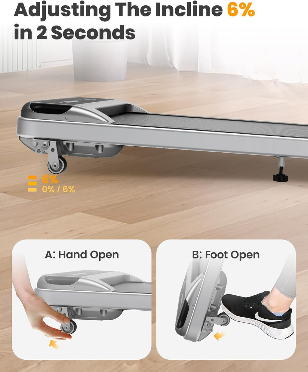 Under Desk Treadmill with Remote Control for Home Office Z133310