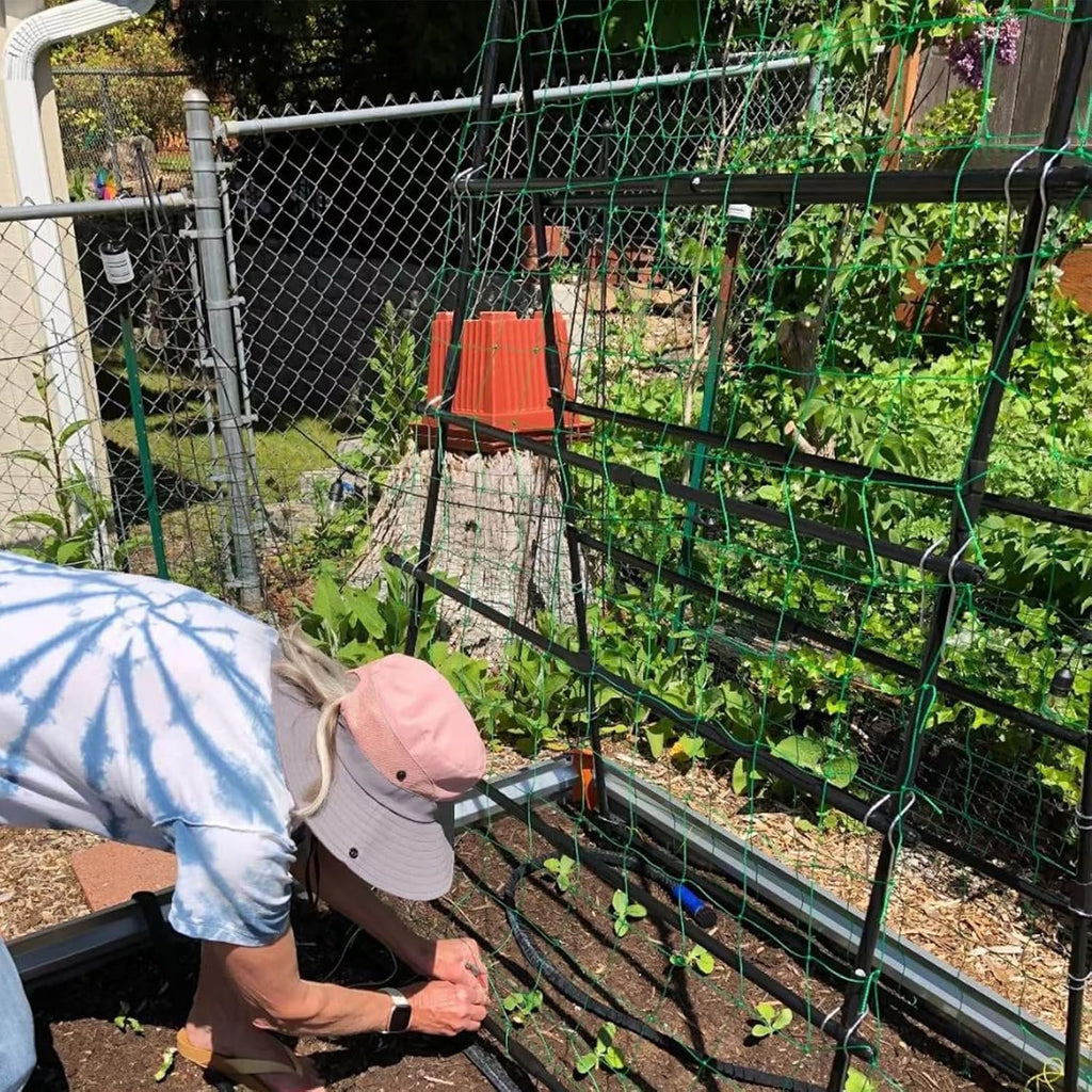 Cucumber Trellis A-Frame for Climbing Plants, Garden Grow Support with Plant Clips D5025