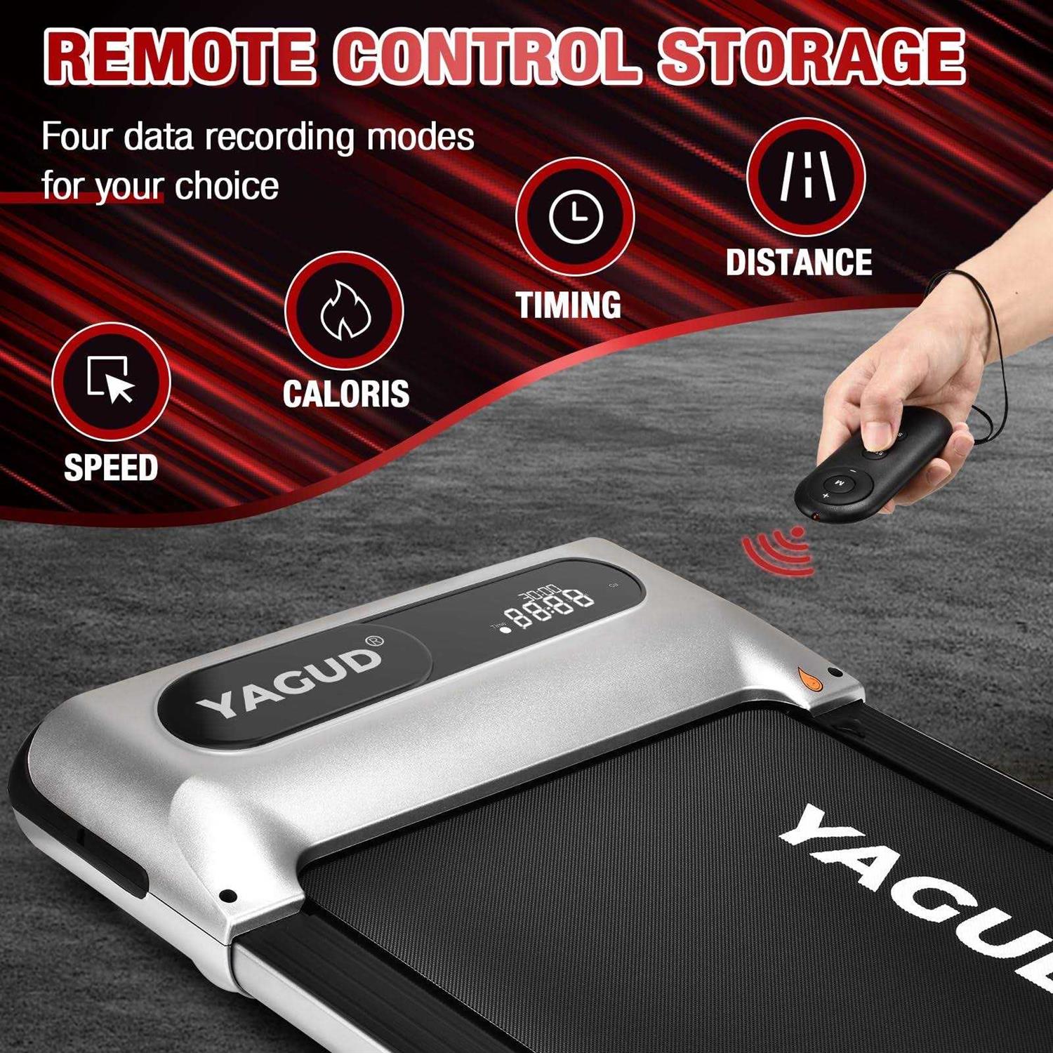 Under Desk Treadmill Walking Pad with Remote Control and LED Display I5956