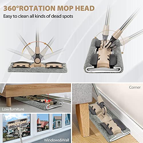 Microfiber Hardwood Floor Mop with 5 Reusable Washable Pads Y129918