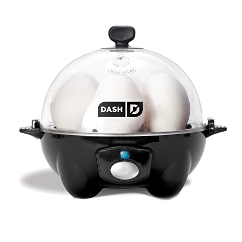 Rapid Egg Cooker for 6 Eggs, Hard Boiled, Poached, Scrambled, or Omelets, Auto Shut Off, Black G6815