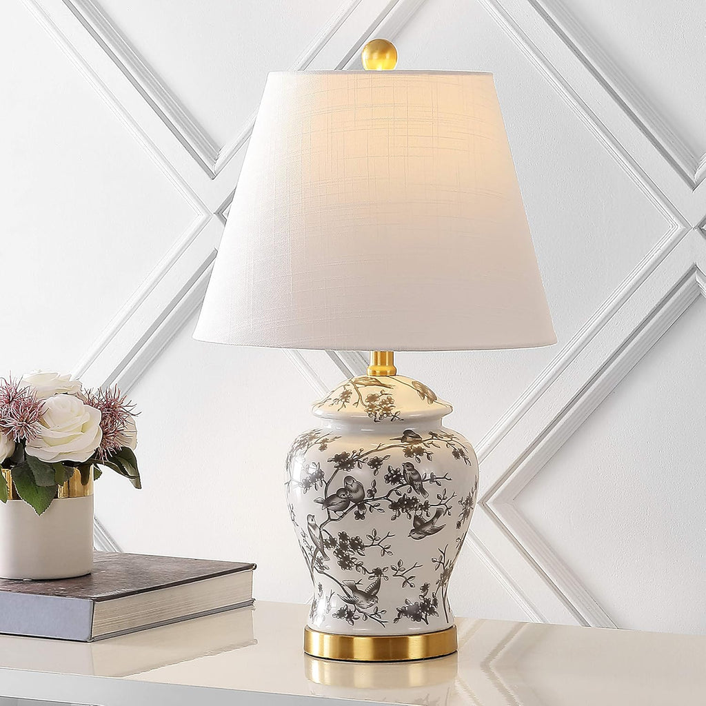 Chinoiserie LED Table Lamp for Bedroom Living Room Office, Blue/White Z26687