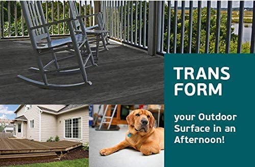 Outdoor Flooring Roll - Grey Oak Wood - 6' x 12', 72 sq.ft - Waterproof All-Weather Floor Covering K898854