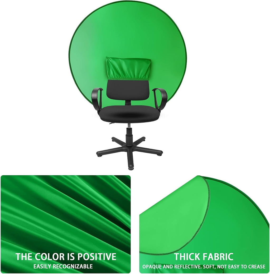 Portable Green Screen Backdrop 56'', Collapsible Webcam Background for Video Conferencing W683753