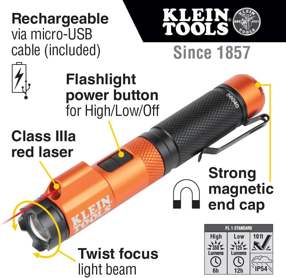 Magnetic LED Flashlight, 350 Lumen Rechargeable, Twist Focus W933777
