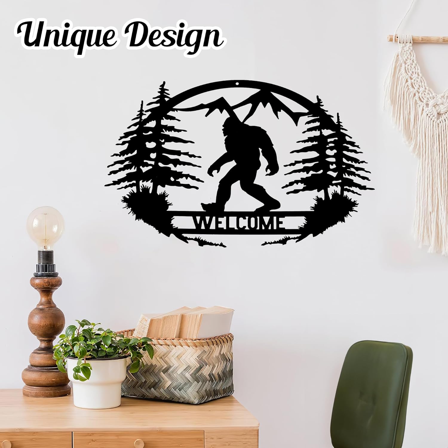 Sasquatch Metal Welcome Sign Wall Decor 14 Inch U148