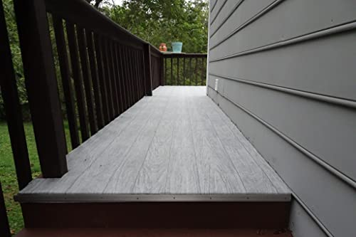 Outdoor Flooring Roll - Grey Oak Wood - 6' x 12', 72 sq.ft - Waterproof All-Weather Floor Covering K898854