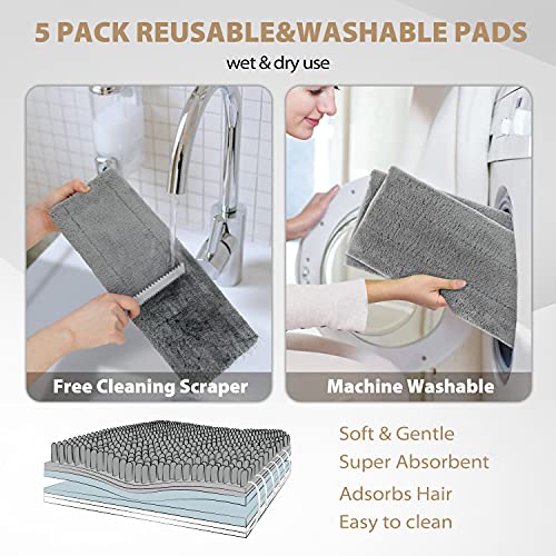 Microfiber Hardwood Floor Mop with 5 Reusable Washable Pads Y129918