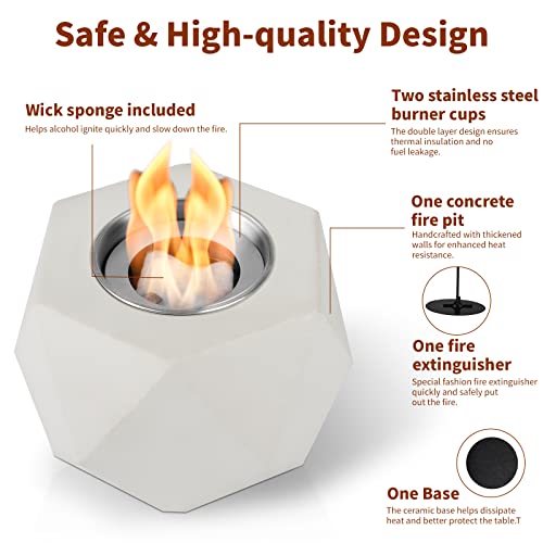Concrete Tabletop Fire Pit Bowl with Extinguisher I48111