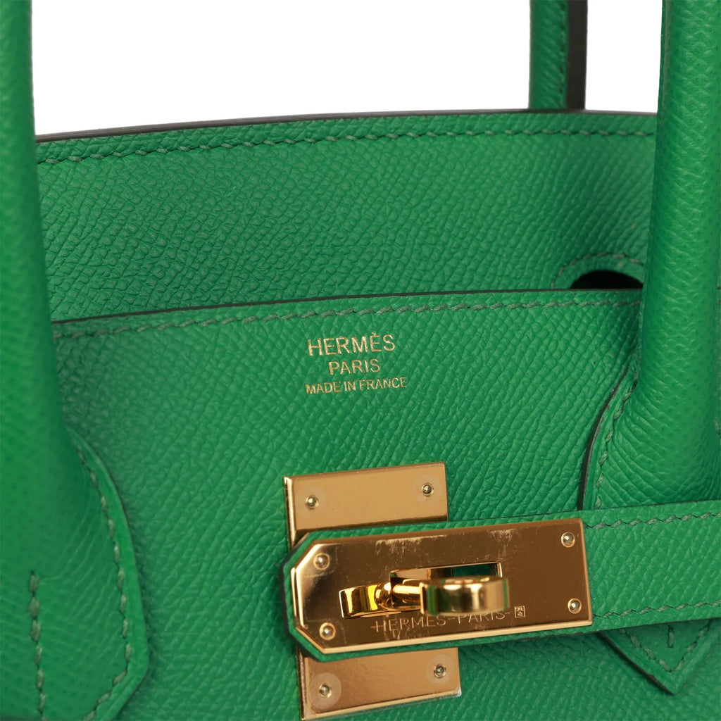 Pre-owned Birkin 30 Cactus Epsom Gold Hardware L759558