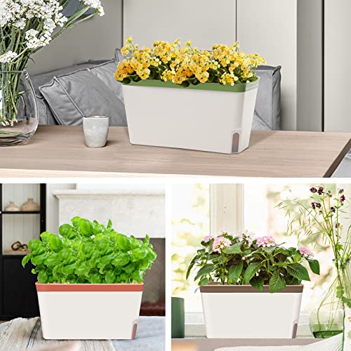 Self Watering Planter Pots Window Box for Indoor Plants, Set of 6 O22430