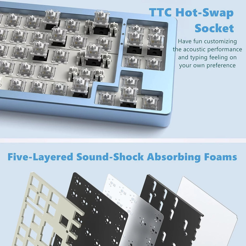 75% Wireless Mechanical Keyboard, Hot-Swappable RGB, Aluminum Alloy Shell Z526