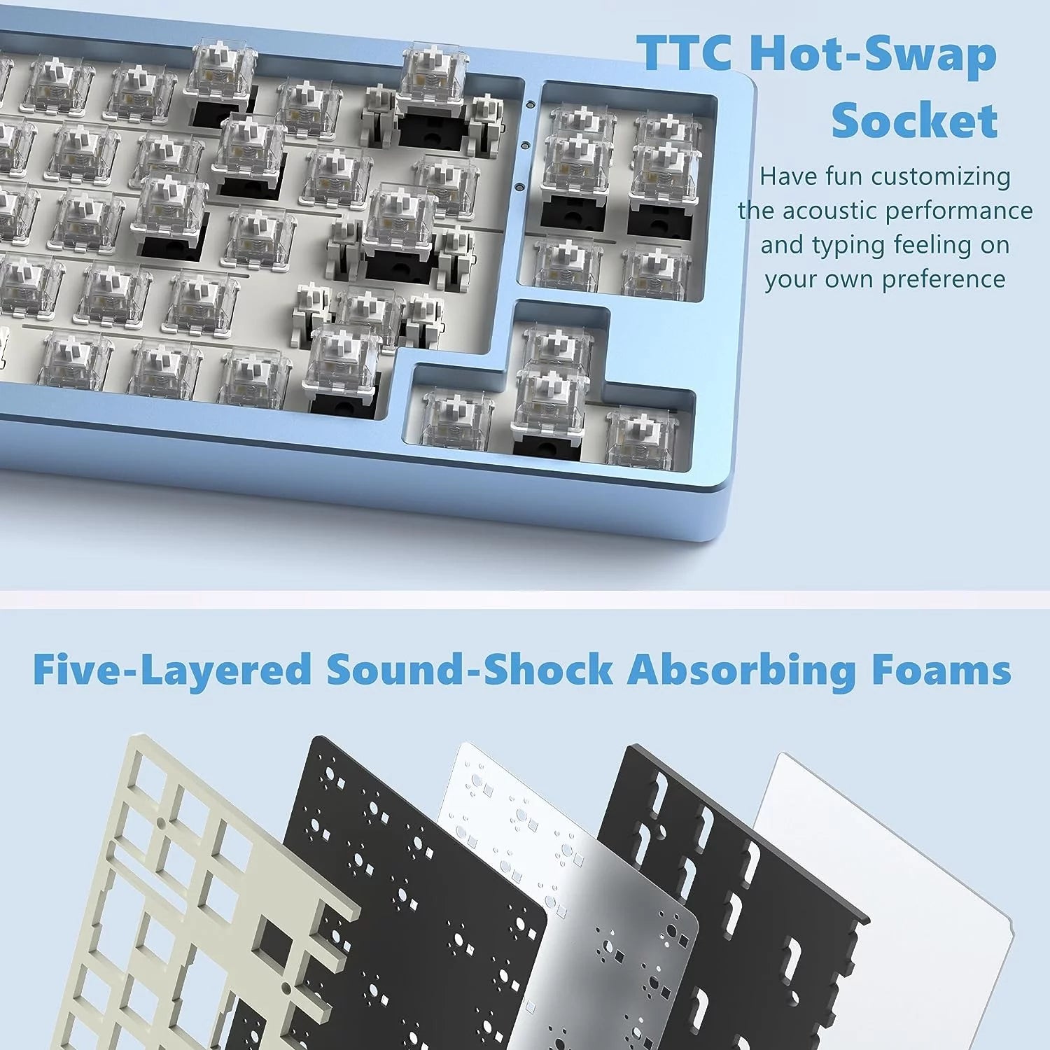 75% Wireless Mechanical Keyboard, Hot-Swappable RGB, Aluminum Alloy Shell Z526