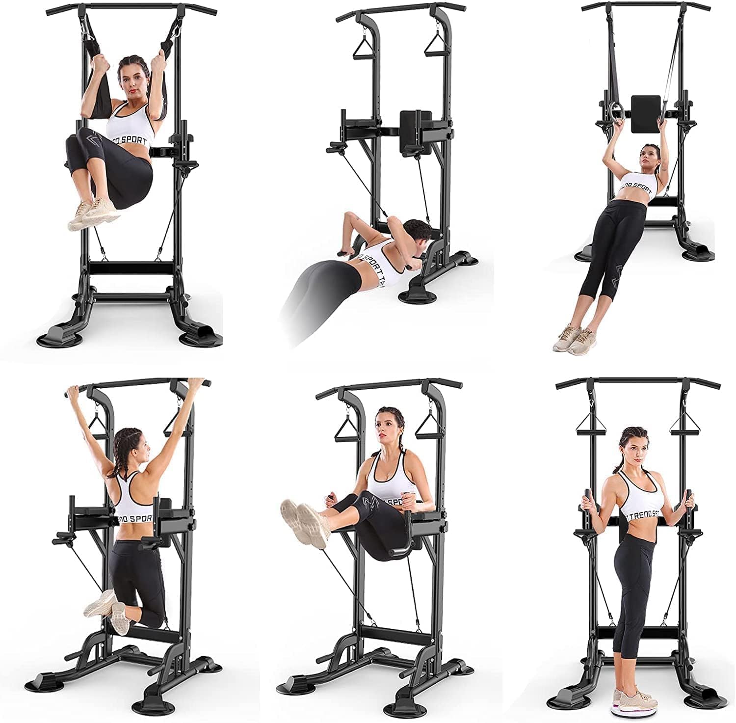 Adjustable Height Pull Up Bar Stand with Dip Station H497