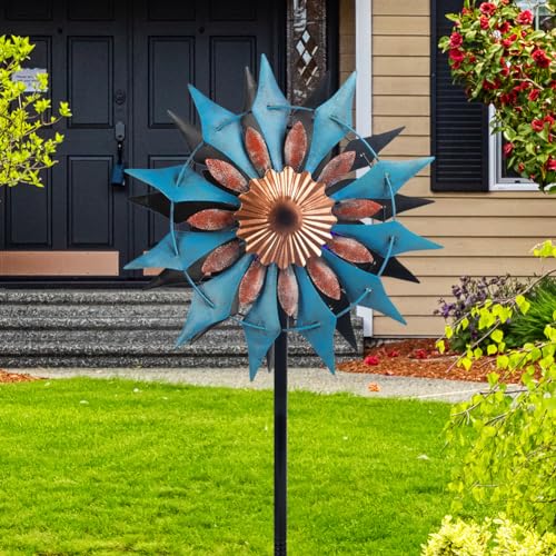Wind Spinner Outdoor Metal Kinetic Wind Sculpture for Yard Garden S2140