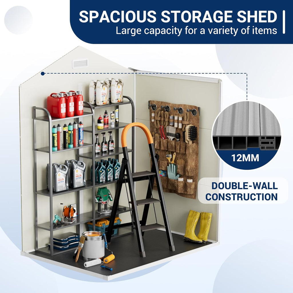 Outdoor Resin Storage Shed with Lockable Door I8431