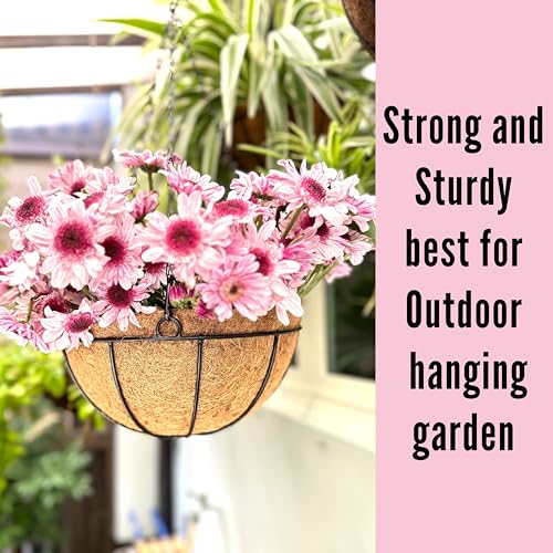 Hanging Baskets for Plants - 3 Pack, 10 Inch, Outdoor Planter with Coco Liner E591