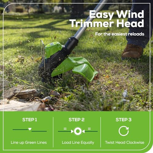 Cordless String Trimmer and Leaf Blower Combo Kit with Battery and Charger I68437