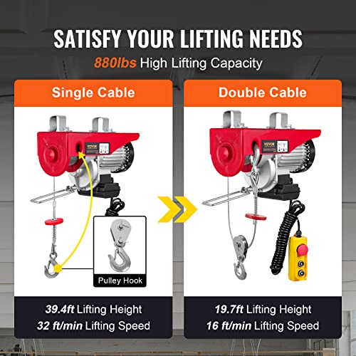 Electric Hoist 110V with Remote Control for Warehouse and Factory Lifting Q1997