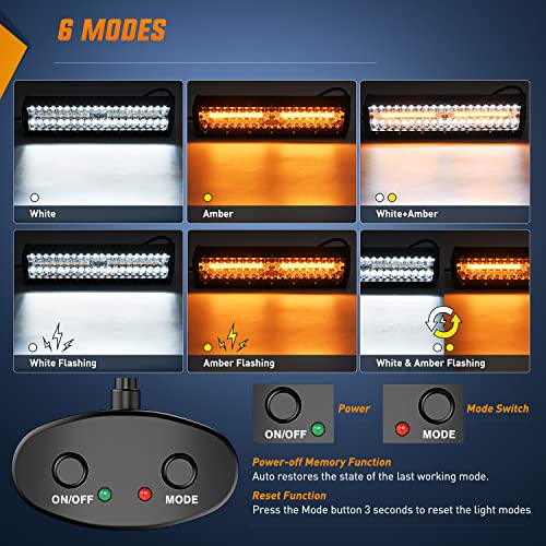 LED Light Bar 12 Inch 300W Spot Flood Combo with 2 Pcs 4 Inch 60W LED Pods and Wiring Harness for Trucks SUV ATV K65797