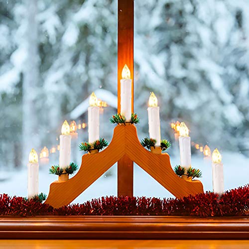 Battery Operated Taper Candle Lights with Remote, Timer, Warm White Flickering A5699