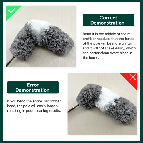 Microfiber Feather Duster Kit with Extendable Bendable Pole X902