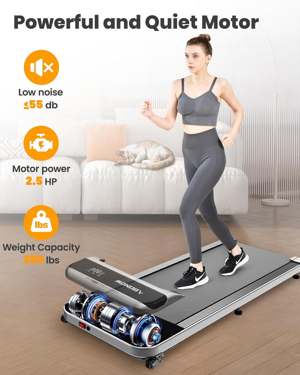 Under Desk Treadmill with Remote Control for Home Office Z133310