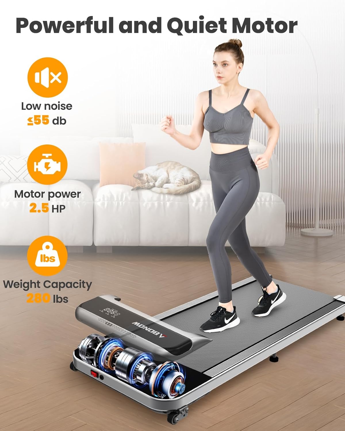 Under Desk Treadmill with Remote Control for Home Office Z133310