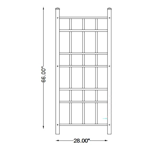 Outdoor Garden Patio Trellis with Ground Anchors, White B2688