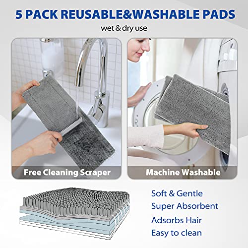 Microfiber Hardwood Floor Mop with 5 Reusable Washable Pads Y129918