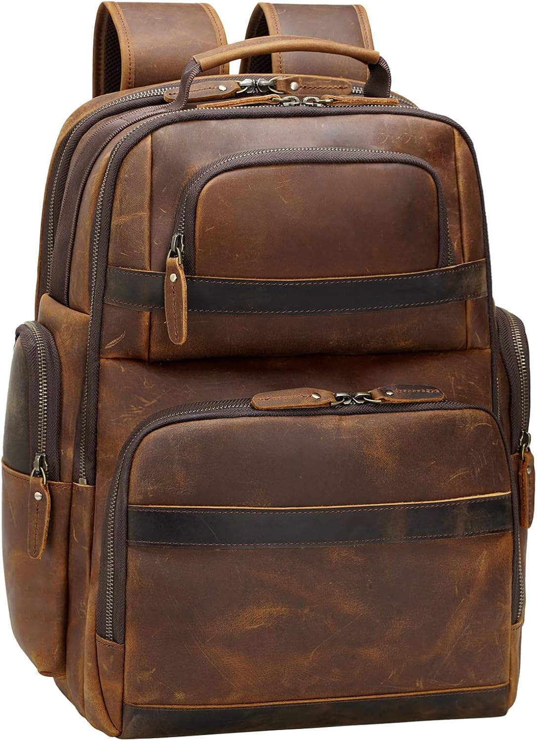 Men's Vintage Leather Backpack 15.6 Laptop Bag X117762