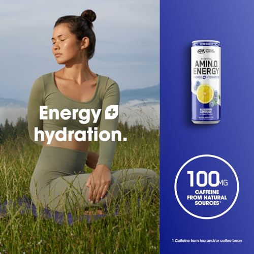 Sparkling Hydration Drink with Electrolytes and Caffeine, Sugar Free, Juicy Strawberry, 12 Pack Y10010