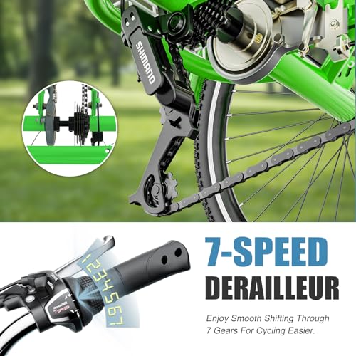 Adult Tricycle 3 Wheel Bike 7 Speed with Shopping Basket Y220672