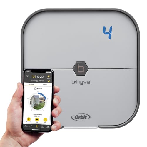 4-Zone Smart Sprinkler Controller, Gray E7109