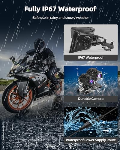 Motorcycle CarPlay & Android Auto 7 inch DVR Screen with Dual 2K Cameras GPS Navigation P713