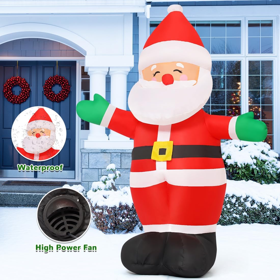 5 FT Christmas Inflatables Santa Claus Outdoor Decorations with Built-in LEDs S6234