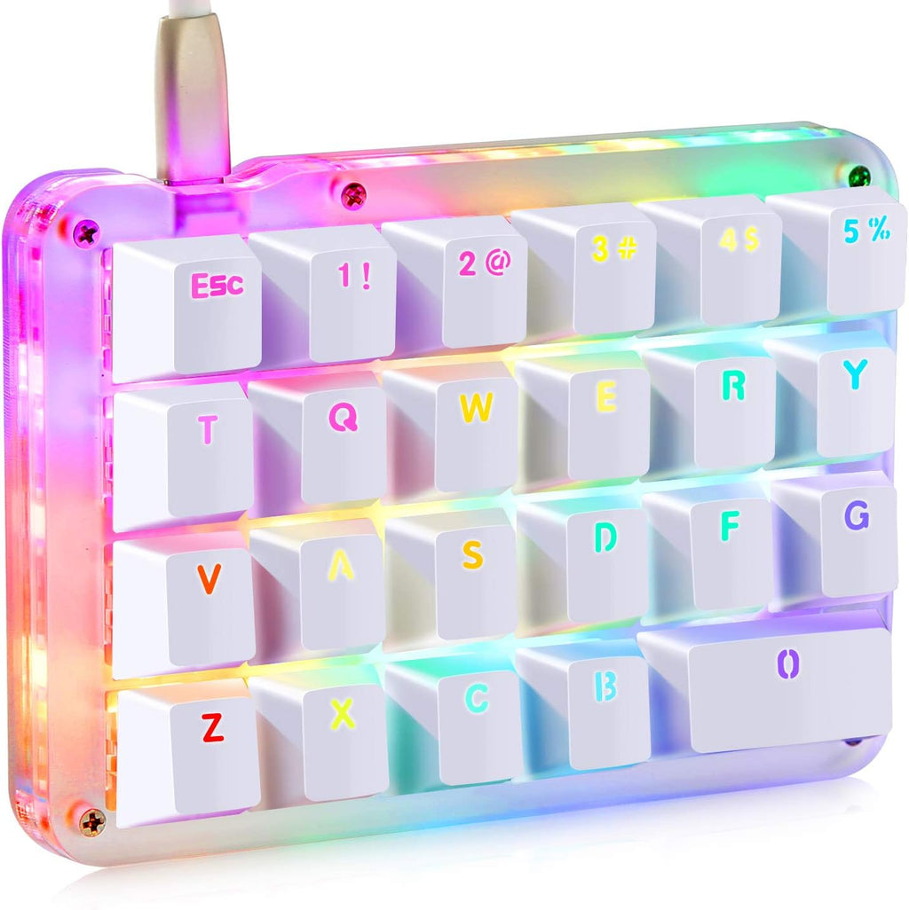 One-Handed Macro Mechanical Keyboard, RGB Backlit, 23 Programmable Keys W265426