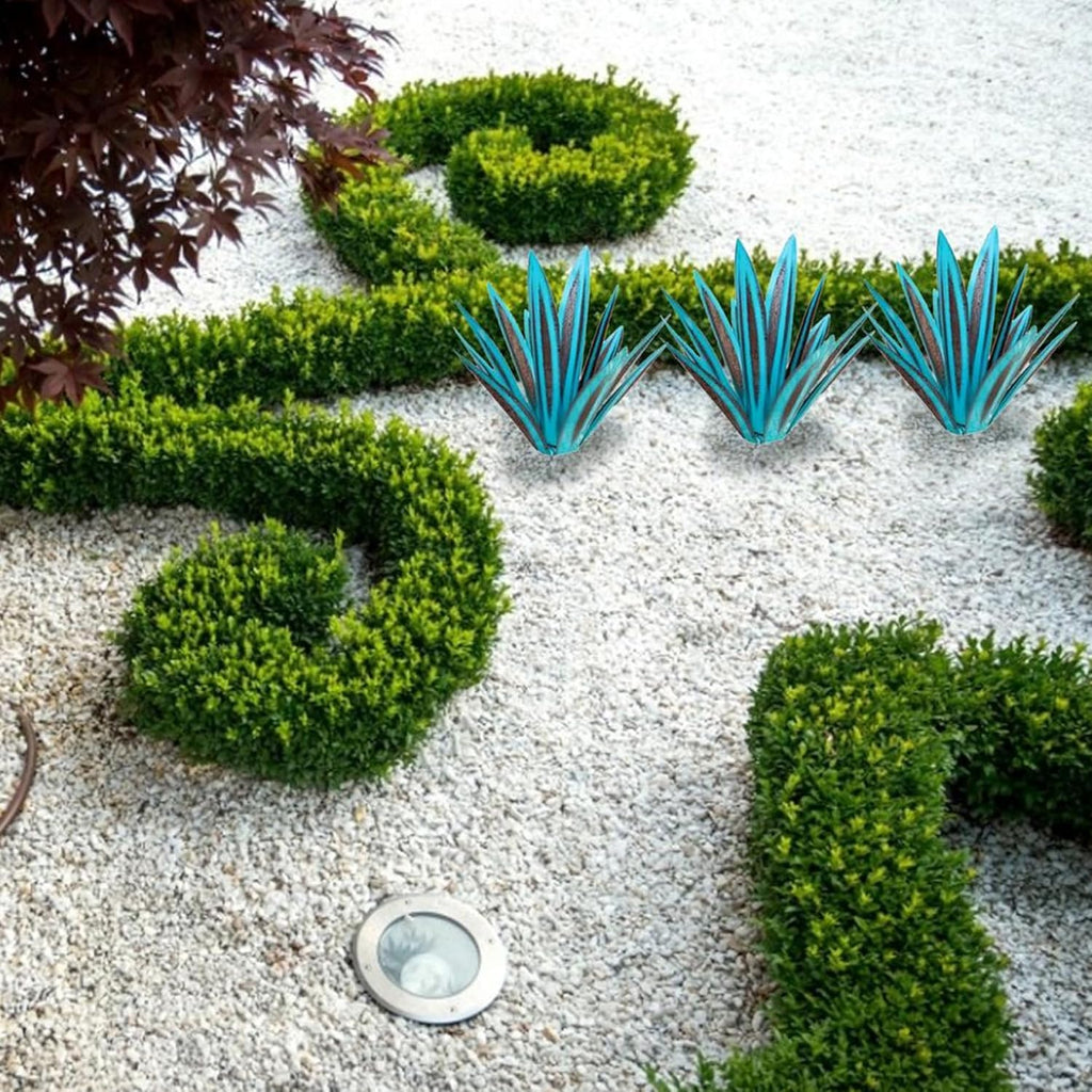 Metal Agave Plant Garden Sculpture 10.6 inches Outdoor Decor V19202