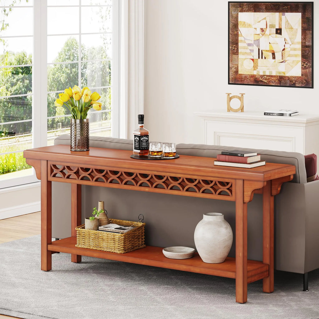 Solid Wood Long Console Table for Living Room Hallway C757