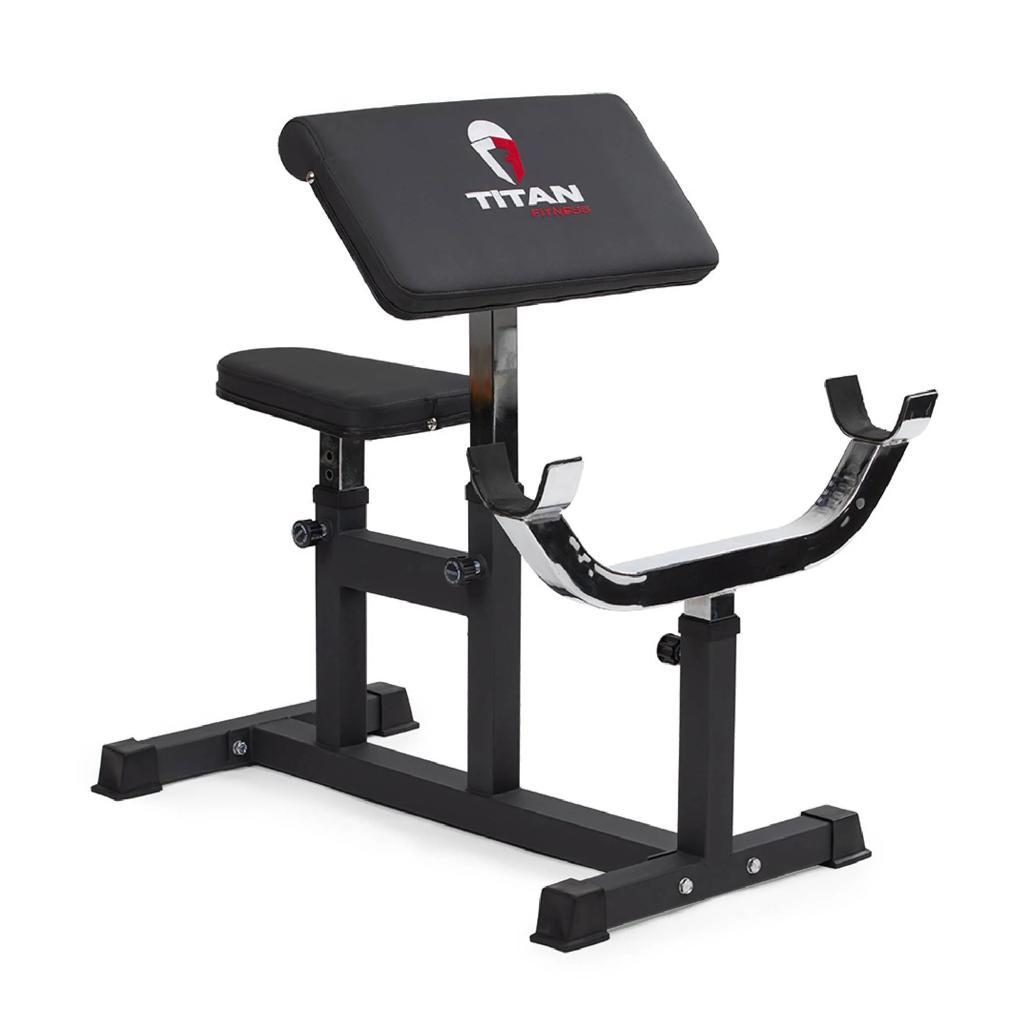 Titan Fitness Adjustable Arm Preacher Curl Weight Station, Seated Strength Training Fitness Bench, Rated 250 LB, Isolated Barbell Dumbbell Bicep Tricep Muscle Home Gym Fitness Equipment - Radiant Selections