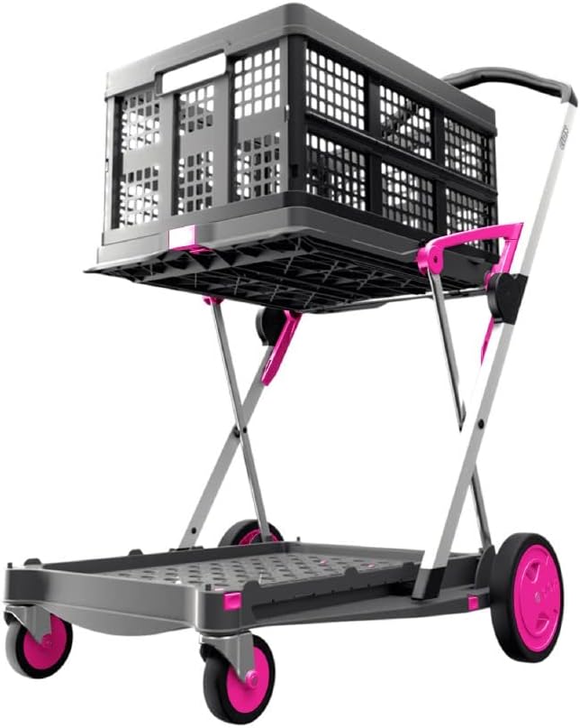 Collapsible Shopping Cart with Storage Crate, Green F144483