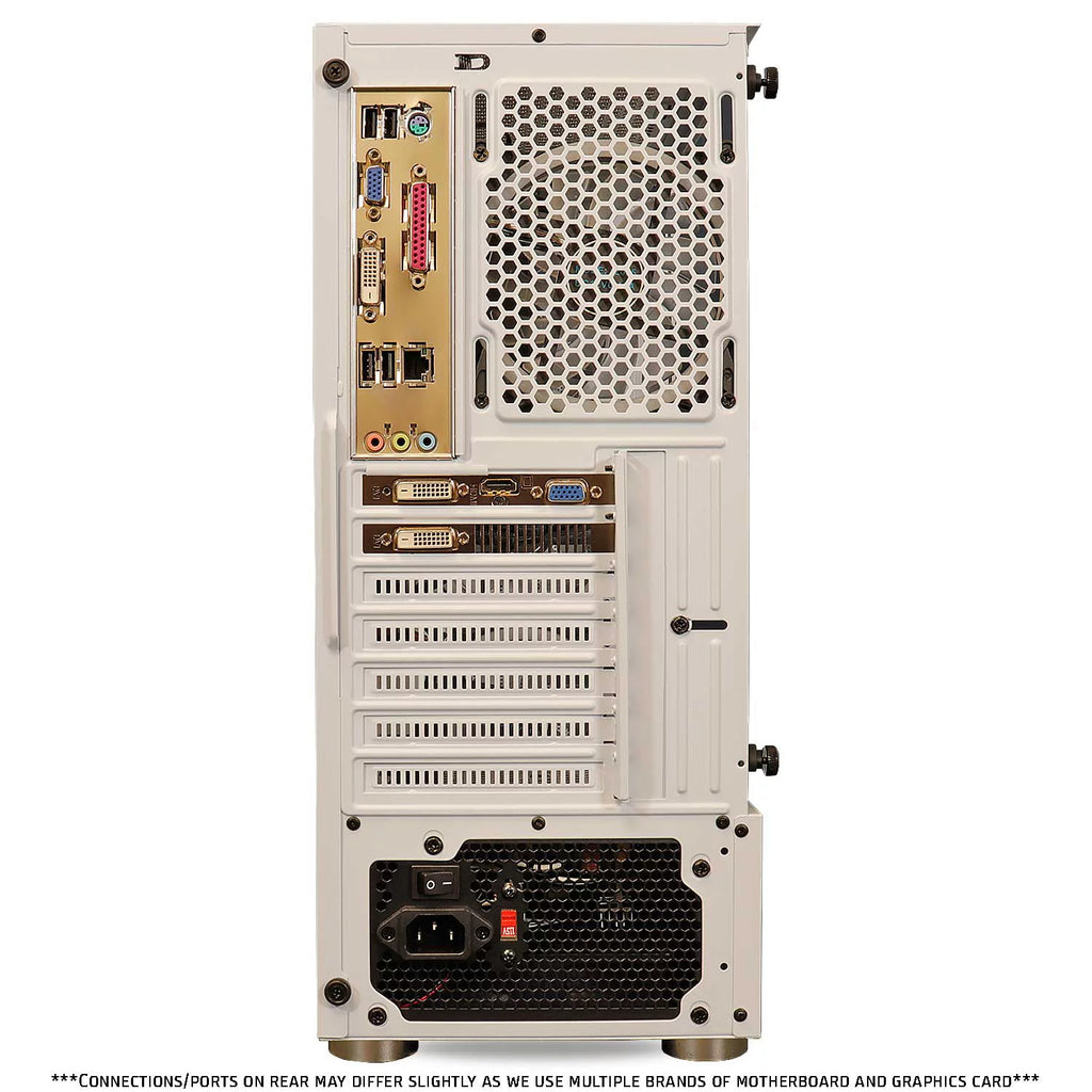 Gaming PC Desktop Computer - Intel Core i5, GTX 650, 8GB RAM, 1TB HDD, WiFi, RGB Lighting, Windows 10 Pro, White V6755