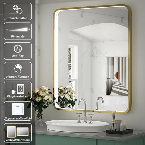 LED Bathroom Mirror with Light, Anti Fog Dimmable Wall Mounted B72533