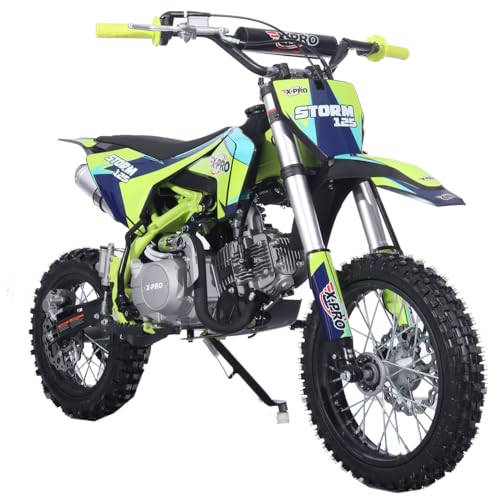 125cc Kids Dirt Bike with 4-Speed Semi-Automatic Transmission, 14"/12" Tires Q4204