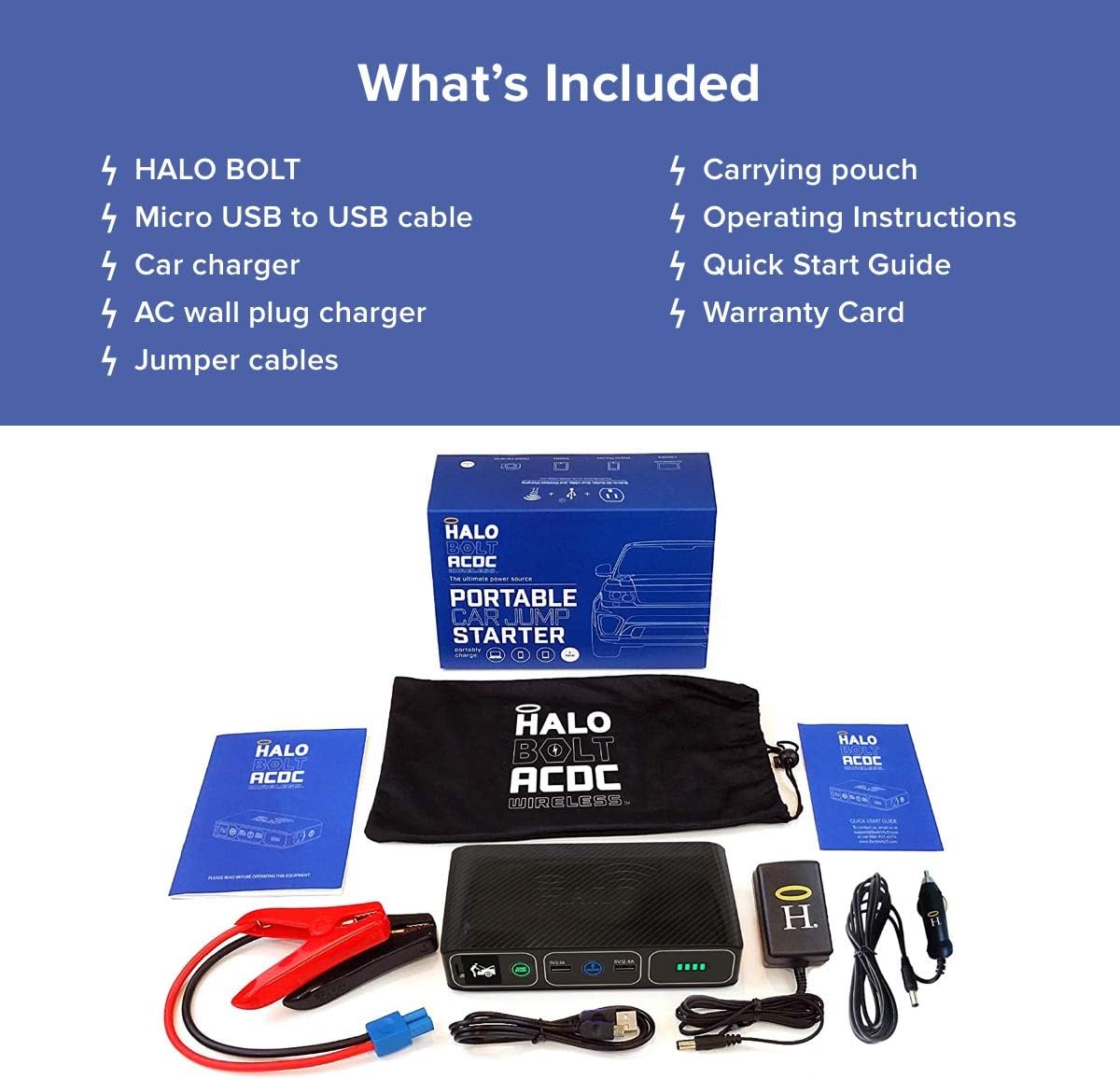 Wireless Laptop Power Bank 44400 mWh Portable Charger with AC Outlet and Car Jump Starter U275912