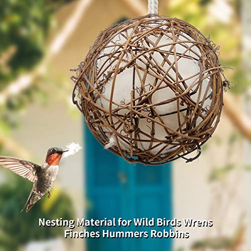 Hummingbird Nesting Houses Set of 2, Refillable Bird Nesting Station for Outdoor Wild Birds V13093