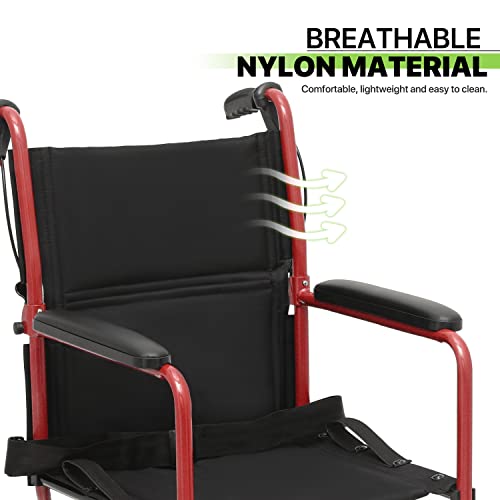 Wheelchair for Adults with Swing-Away Footrest, Foldable Lightweight, 16 Inch Seat F99219